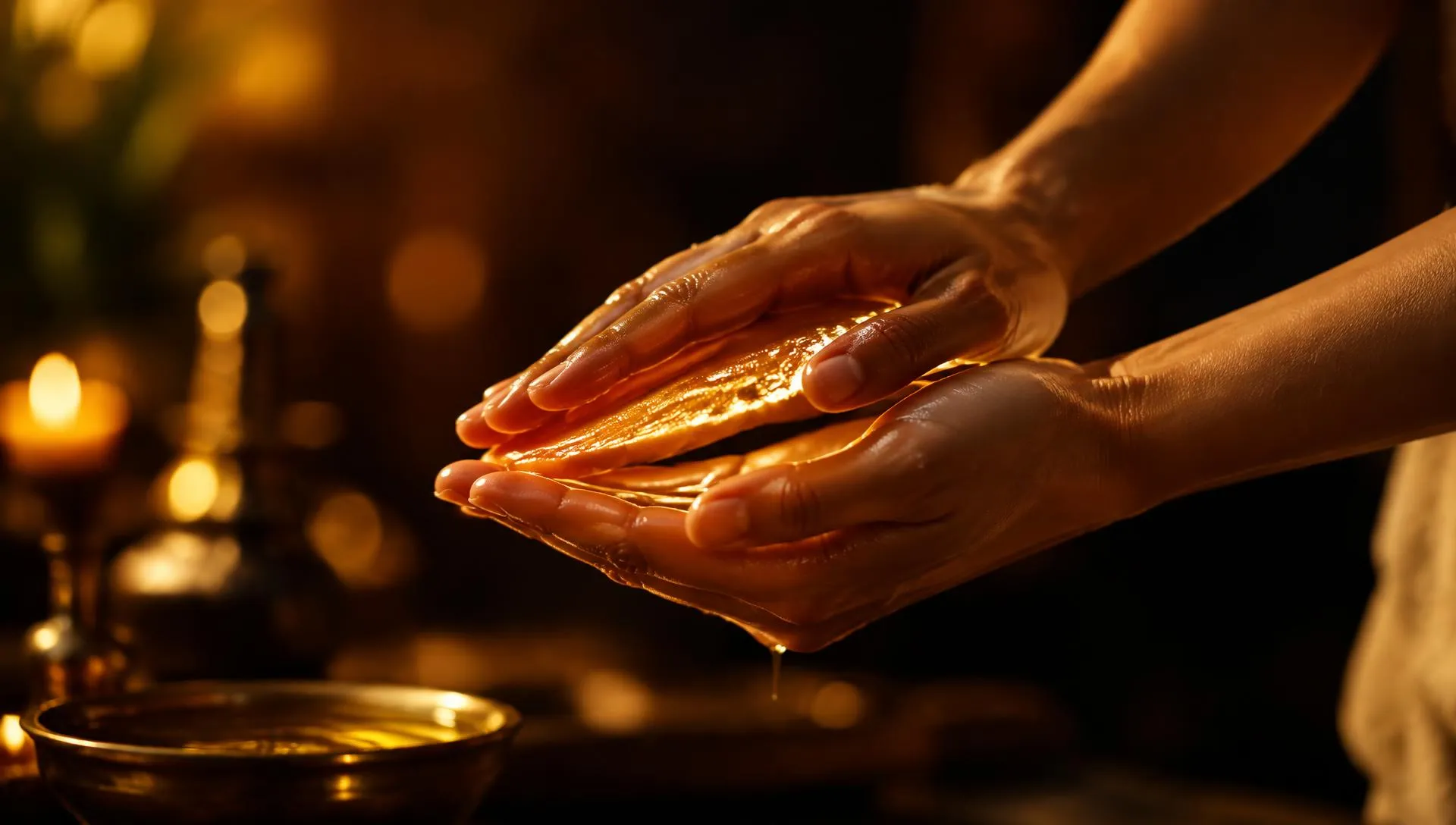 Hands warming massage oil